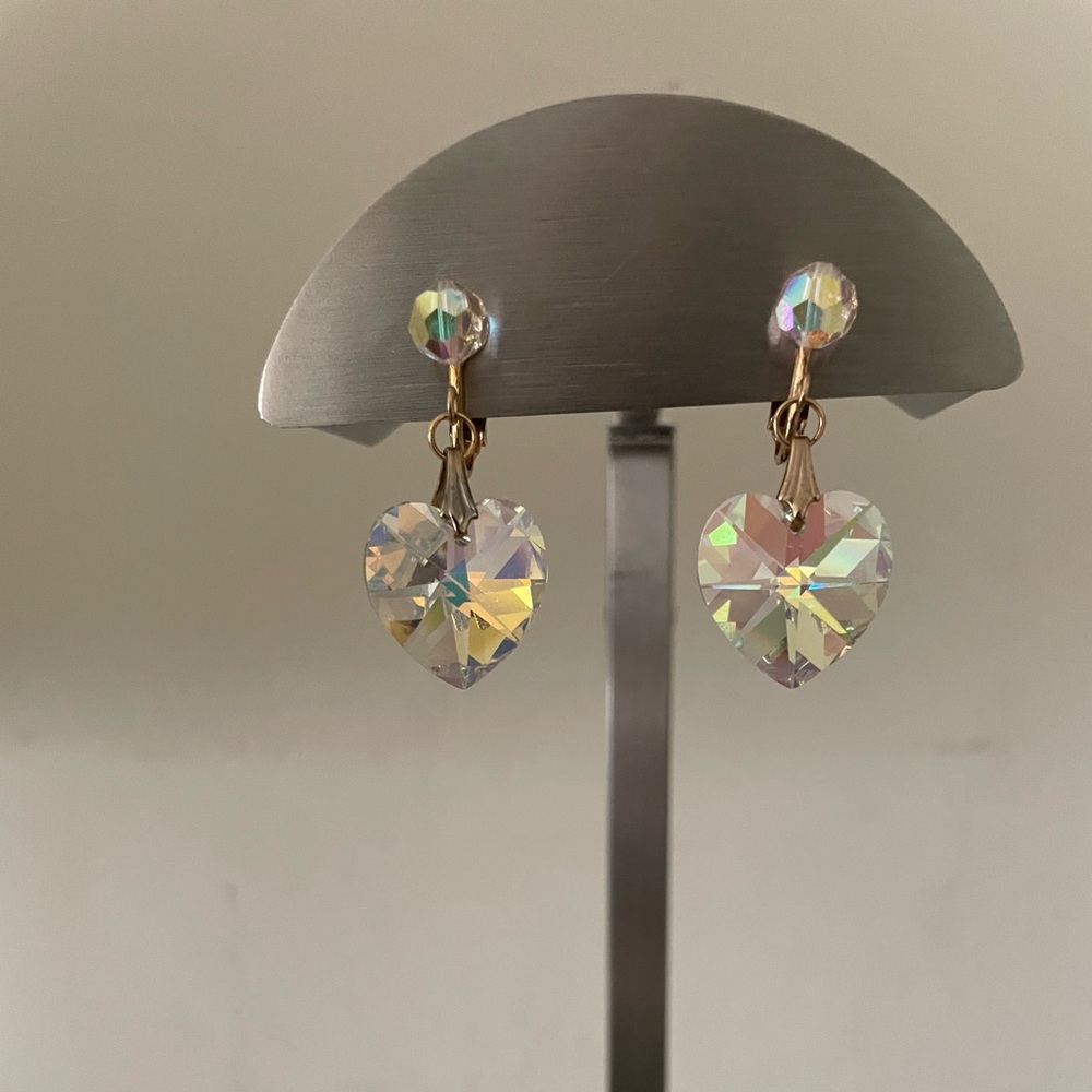 Swarovski crystal hearts with AB coating